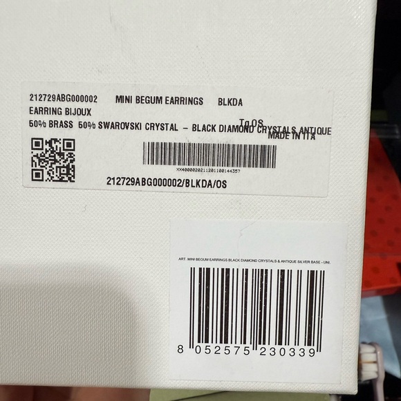 Authentic Amina Muaddi mini begum earrings black diamond - Picture 8 of 10